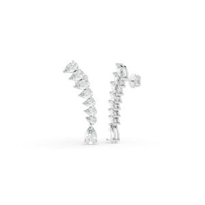 5.68 CTW 14K White Gold Diamond Climber Earrings